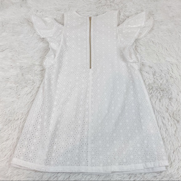 Forever 21 cold shoulder eyelet a-line dress white - Picture 7 of 8